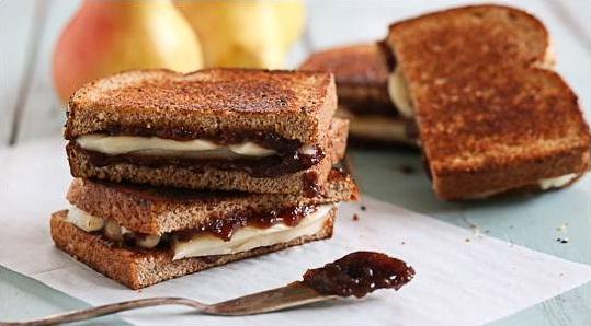 Article Cards Featured Image Skinnytaste Pear and Brie Gourmet Grilled Cheese Sandwich