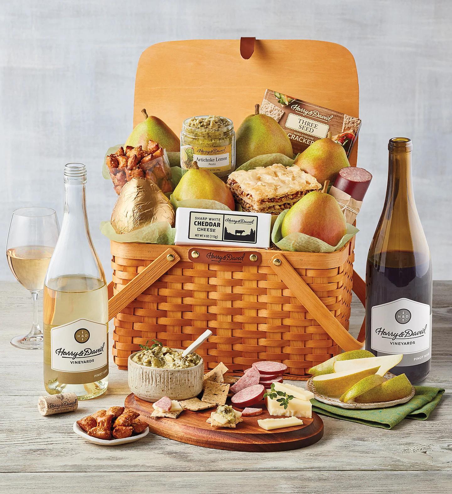 birthday gift ideas picnic gift basket with wine