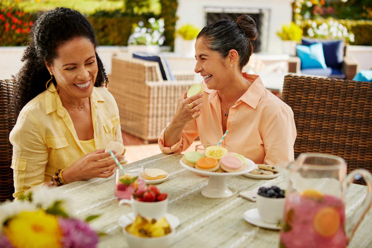 self care tips two women laughing