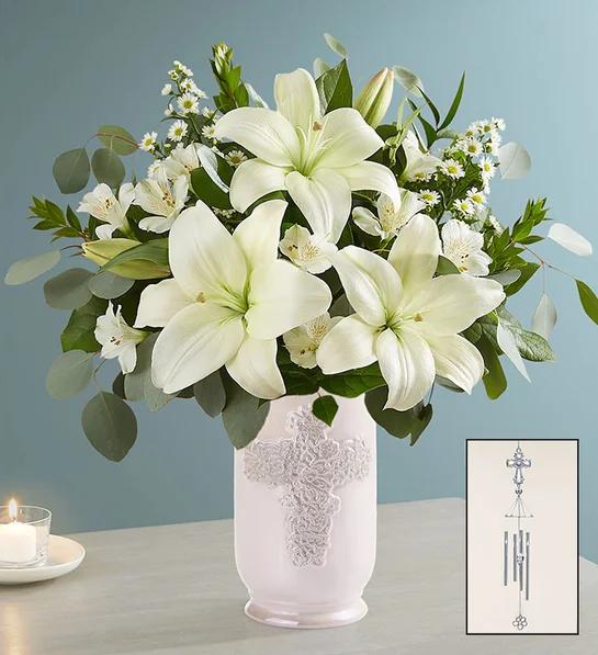 sympathy gift ideas white lily sympathy bouquet