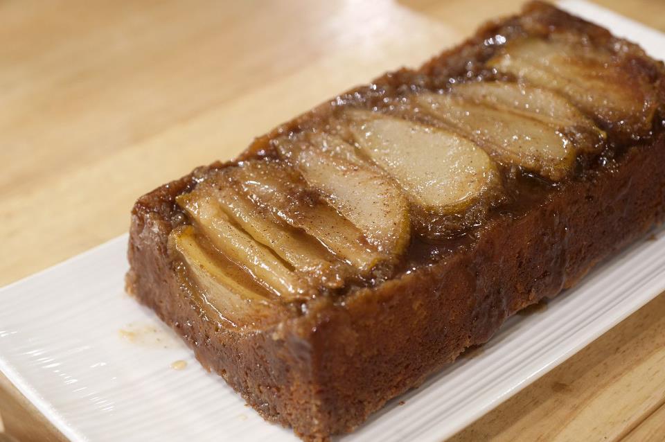 Upside Pear Crunch Coffee Cake