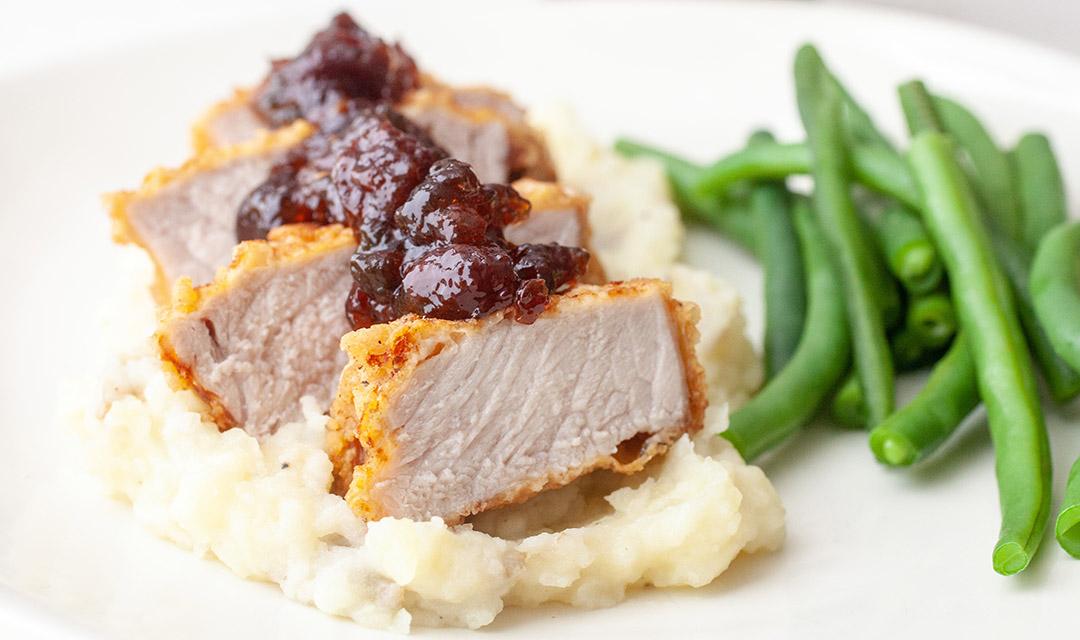 Pan-Fried Pork Chops with Cherry Chutney