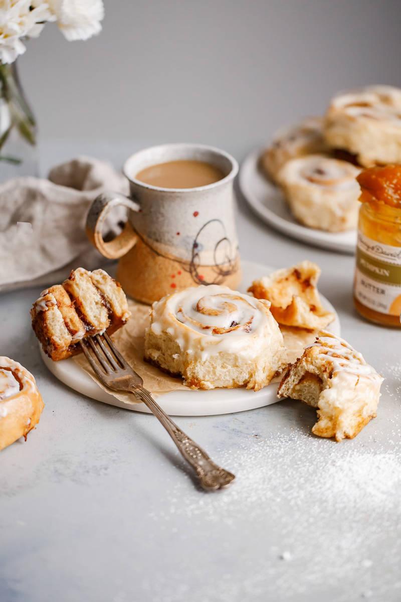 Perfect Pumpkin Butter Cinnamon Rolls