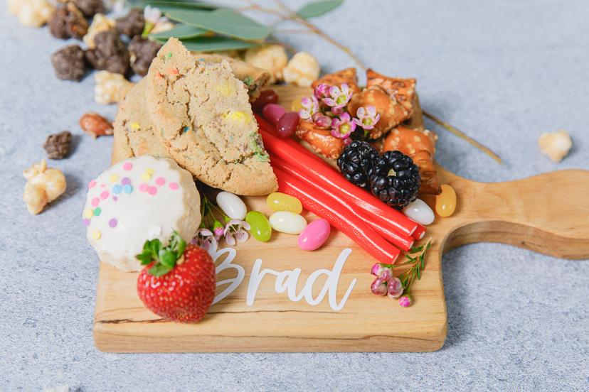 kids popcorn snack board