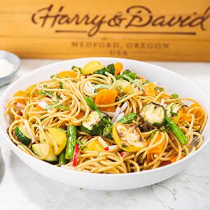 Pasta primavera with summer squash.