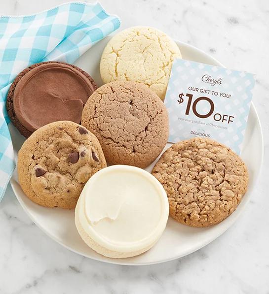 Thoughtful food gifts with a plate of sugar free cookies.